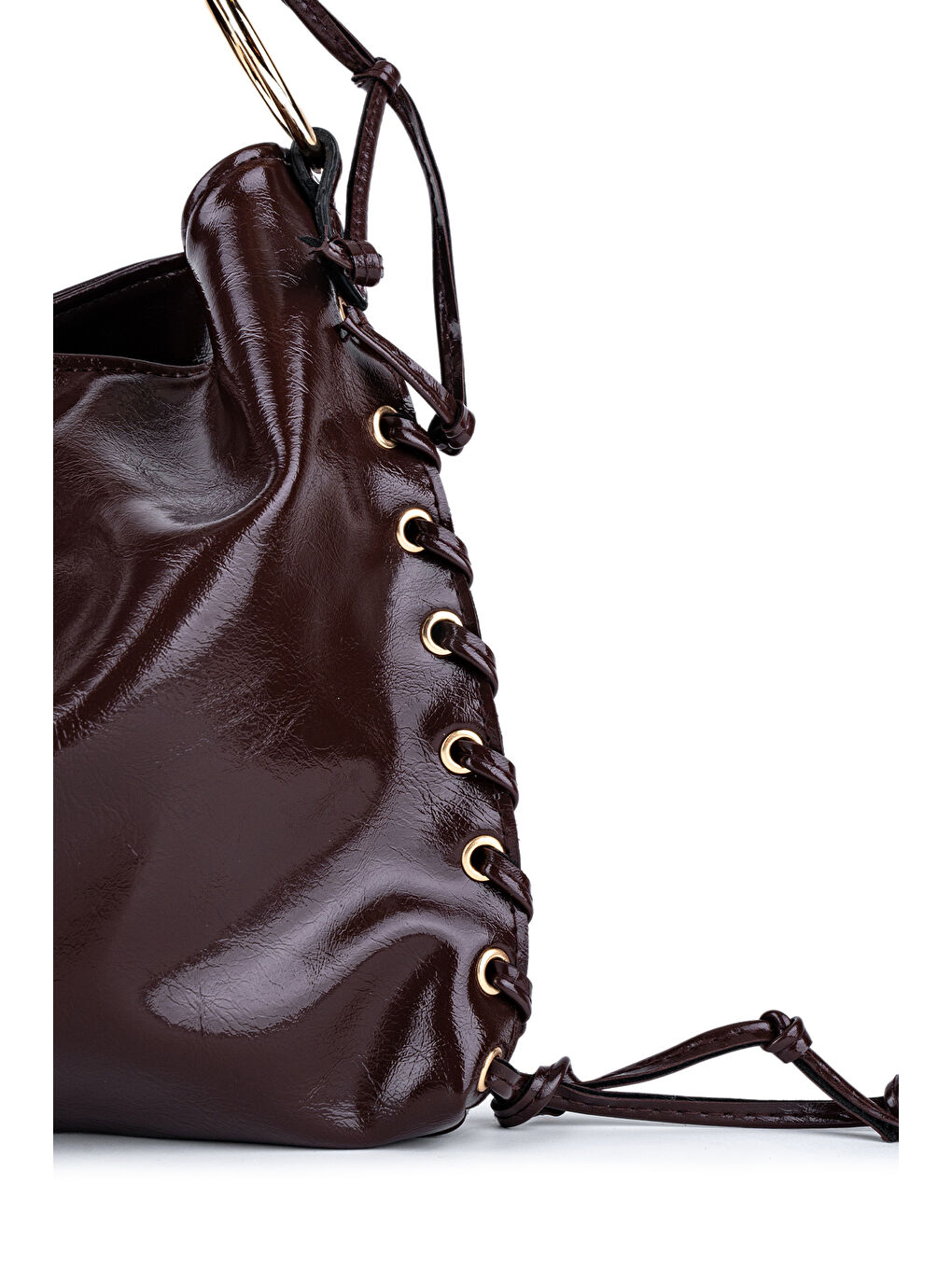 Kahverengi Örgü Saplı İp Sarkıt Detaylı Texas Kadın Kol Çanta Acı Kahve-3