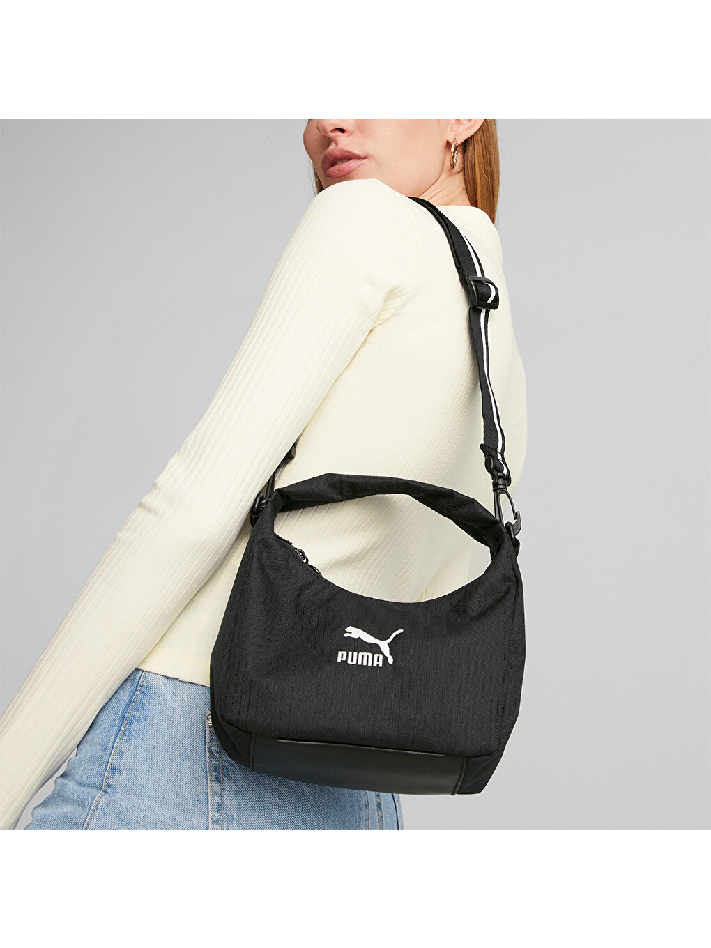 Prime Classics Seasonal Mini Hobo Kadın Siyah Omuz Çantası-3