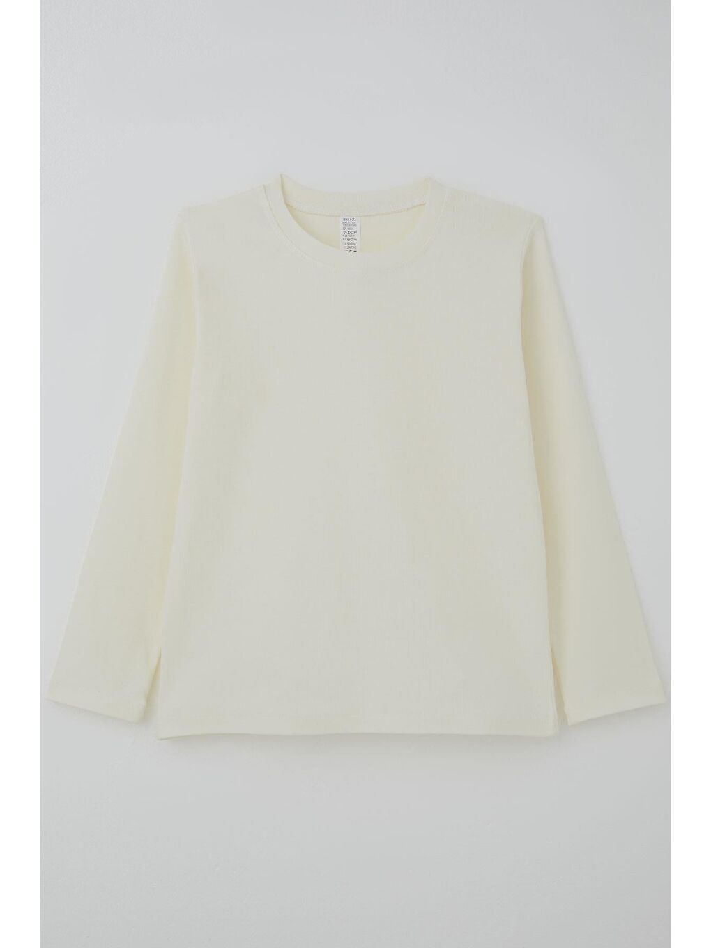 Ekru Erkek Çocuk Uzun Kollu Tişört Basic Krem (9-14 Yaş)-1