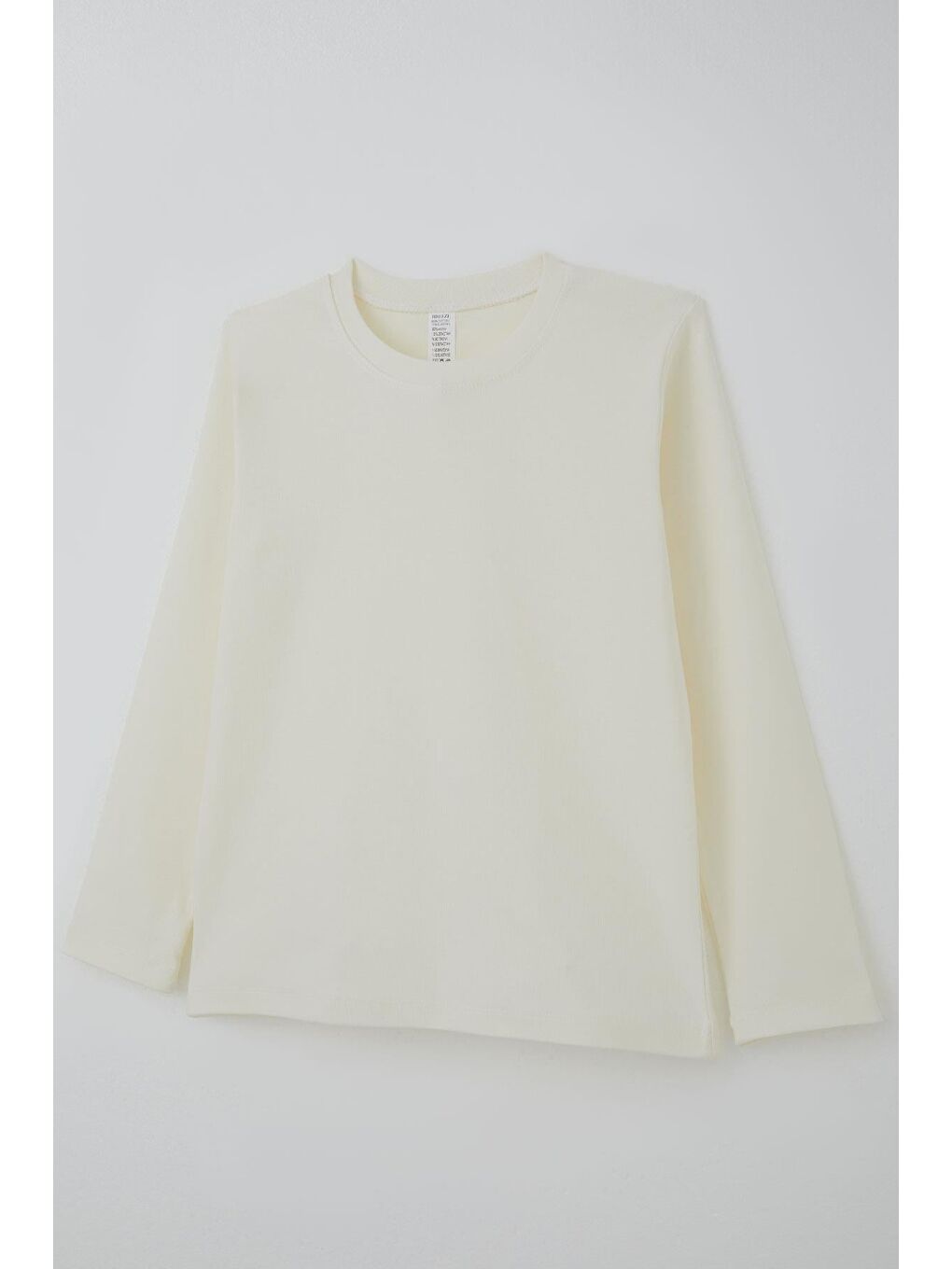 Ekru Erkek Çocuk Uzun Kollu Tişört Basic Krem (9-14 Yaş)-3