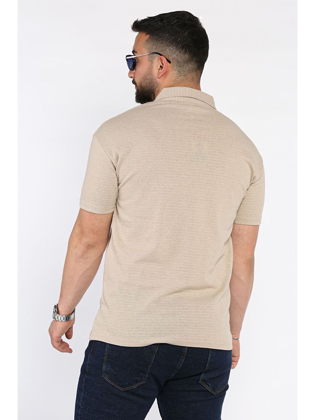 Bej Erkek Polo Yaka Tişört-2