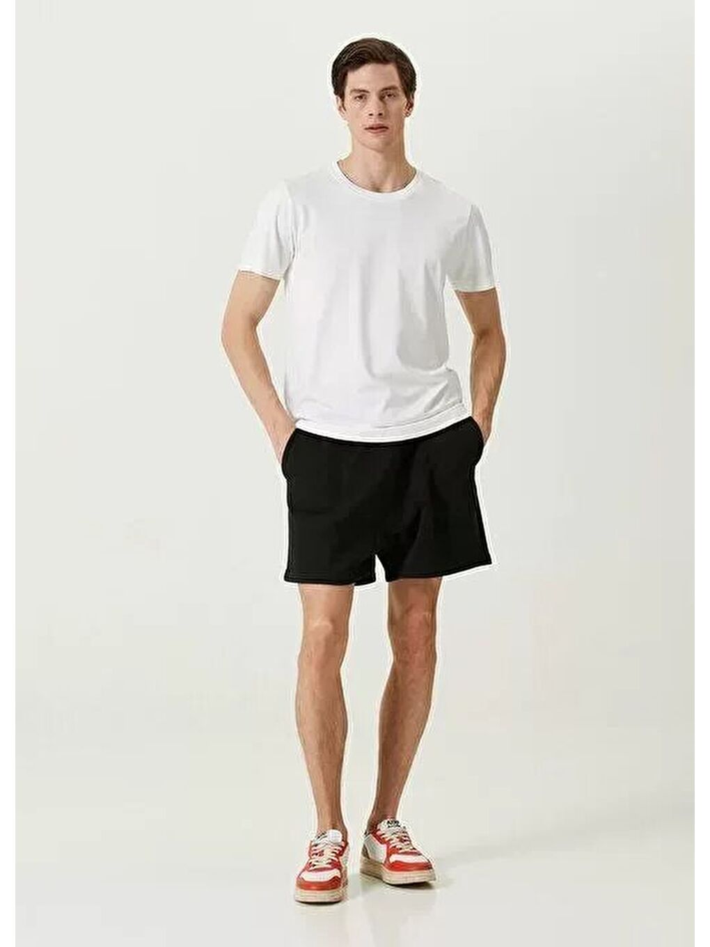 Unisex Basic Bisiklet Yaka Regular T-Shirt - Beyaz-3