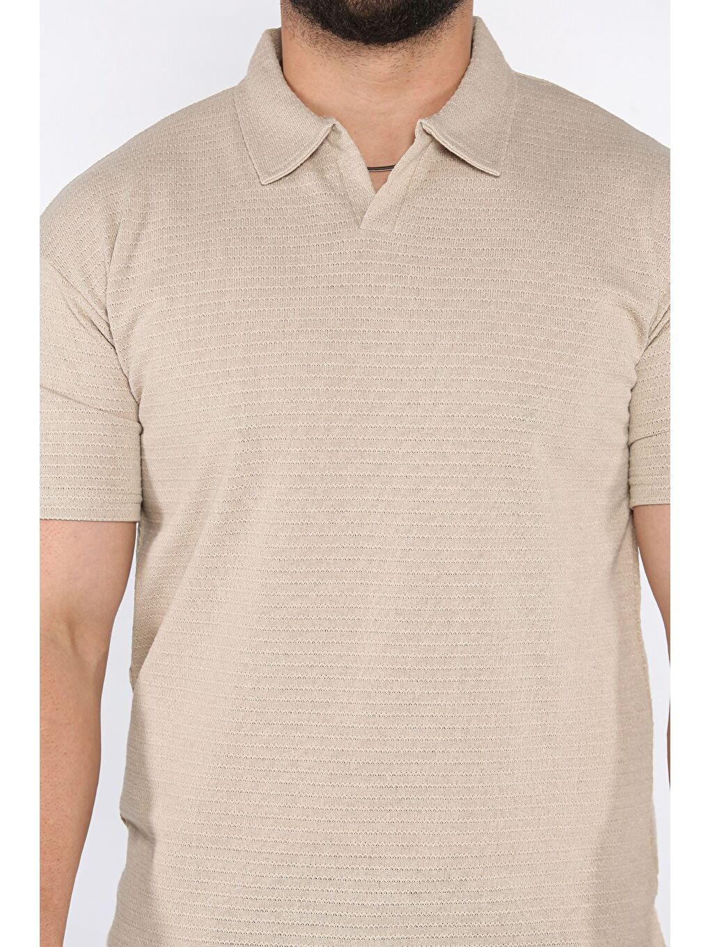 Bej Erkek Polo Yaka Tişört-3