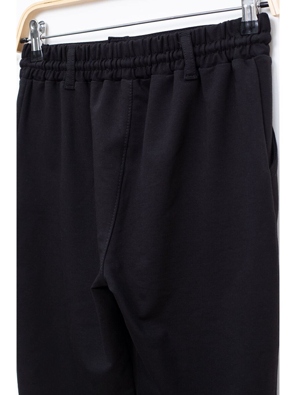 Siyah Duble Paça Beli Bağcıklı Erkek Çocuk Kumaş Pantolon 22677-2