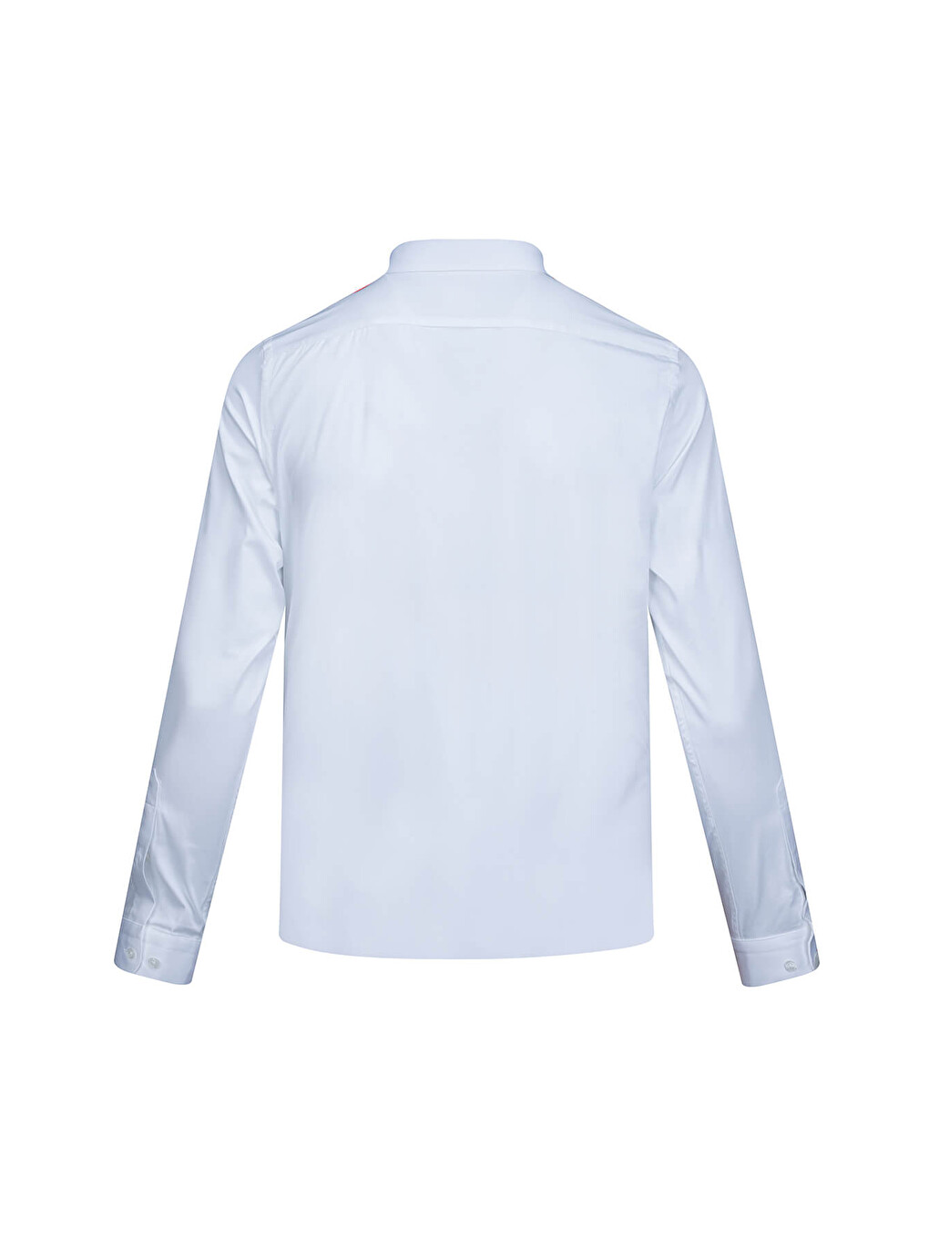 Beyaz Slim Fit Açık İtalyan Yaka Uzun Kollu Saten Gömlek-2
