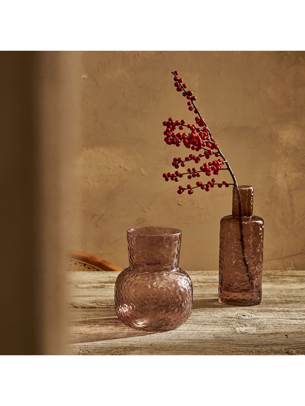 Kahverengi Wind Cam Vazo Amber (10x26 cm)-3