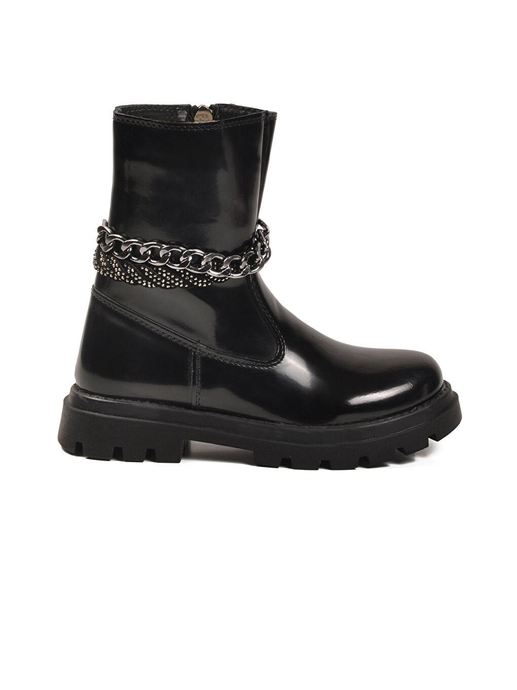 Siyah Rugan İçi Polarlı Kaymaz Kız Çocuk Çizme Duru F-1