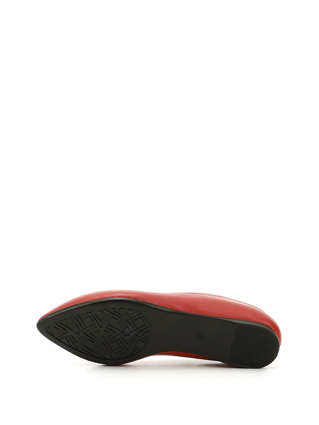 Kırmızı Kadın MAT KIRMIZI Sivri Burun Düz Taban Hakiki Deri Babet-3