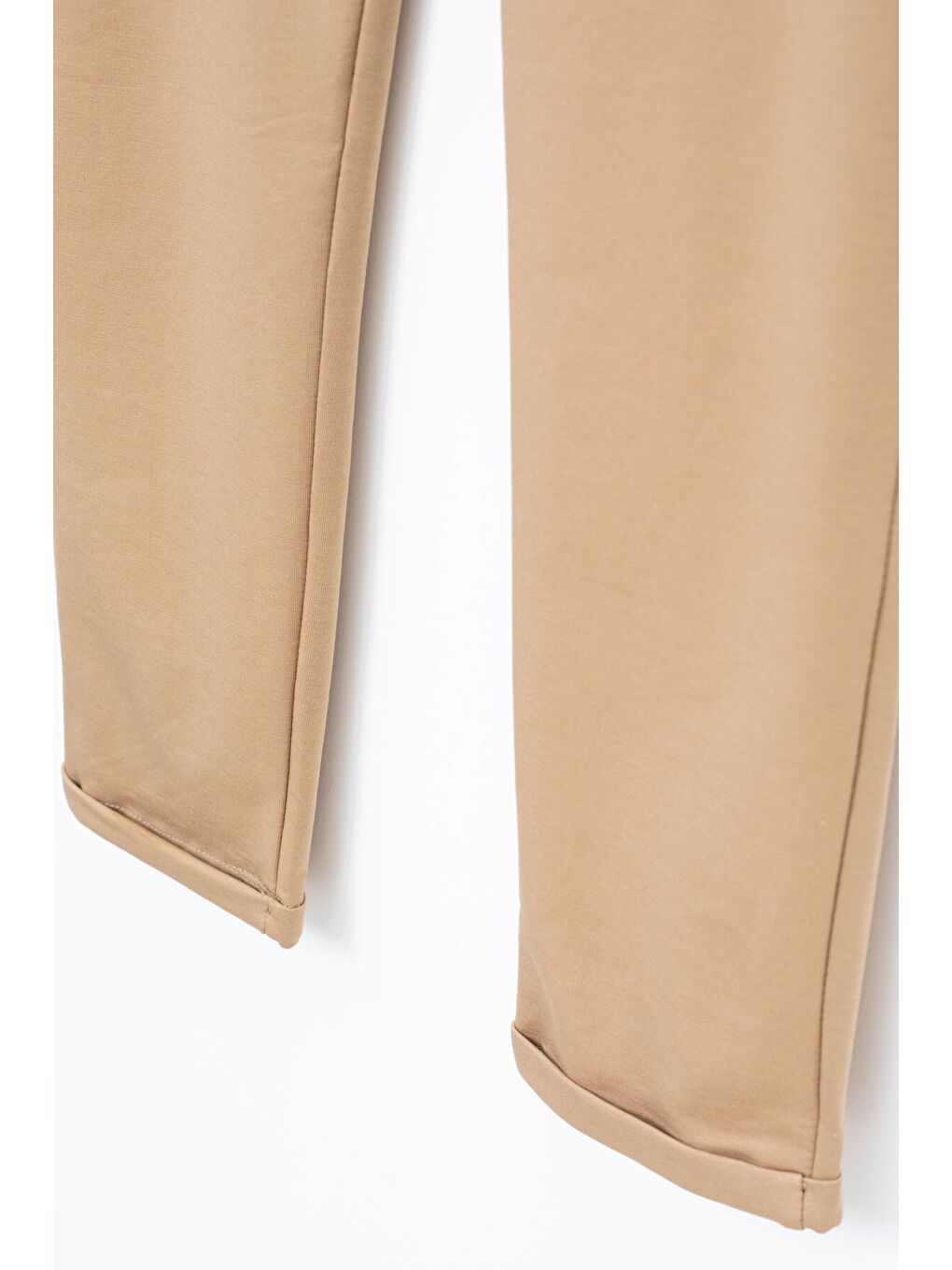 Kahverengi Duble Paça Beli Bağcıklı Erkek Çocuk Kumaş Pantolon 22679-2