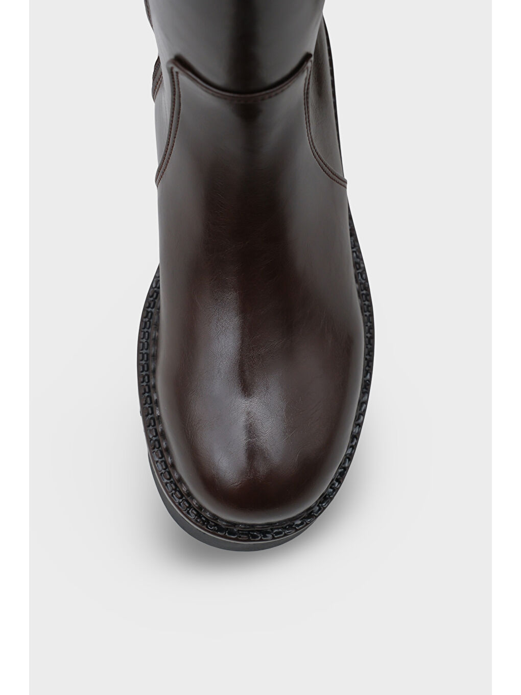 Bordo Norry Trak Tabanlı Metal Tokalı Yandan Fermuarlı Kadın Çizme-5