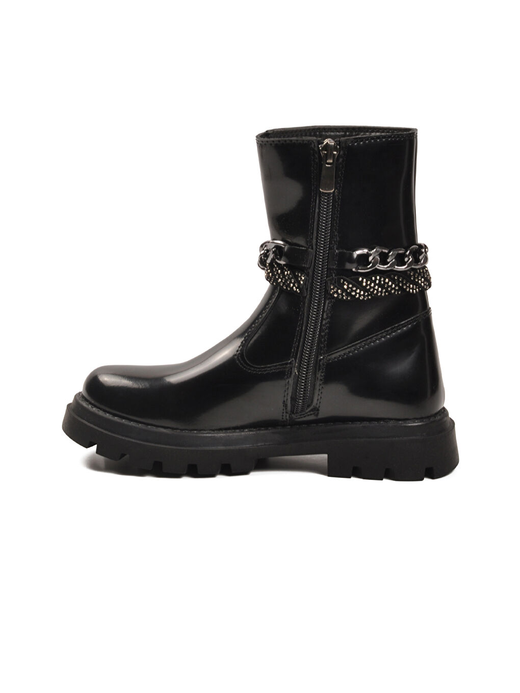 Siyah Rugan İçi Polarlı Kaymaz Kız Çocuk Çizme Duru F-3