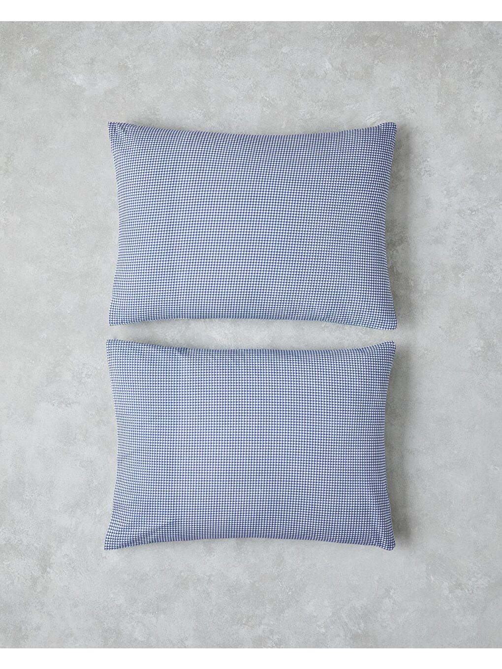 Petit Check Pamuklu 2'li Yastık Kılıfı 50x70 cm Yeşil-Mavi-1