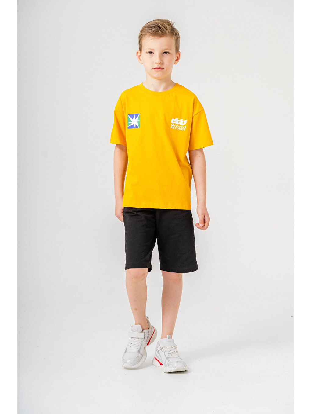 Sarı Sırtı Baskılı Şortlu Erkek Çocuk Takım 051-3