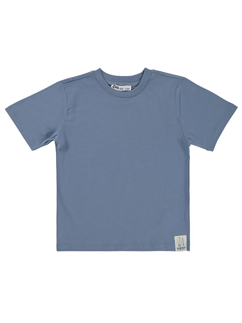 İndigo Boys Basic Surf Etiketli 2-5 Yaş Tişört - Mavi