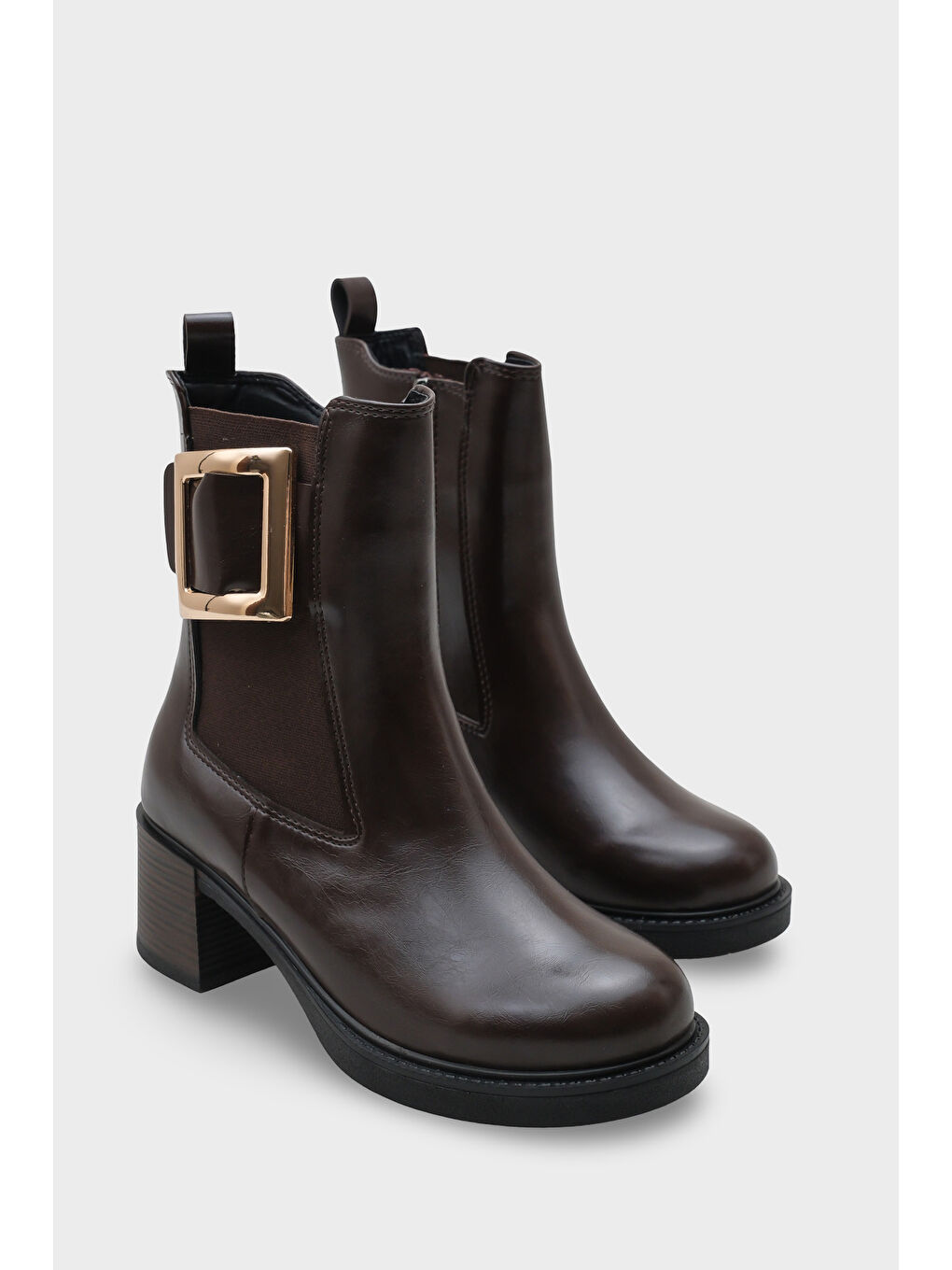 Kahverengi Rhody Metal Tokalı Kadın Bot-1