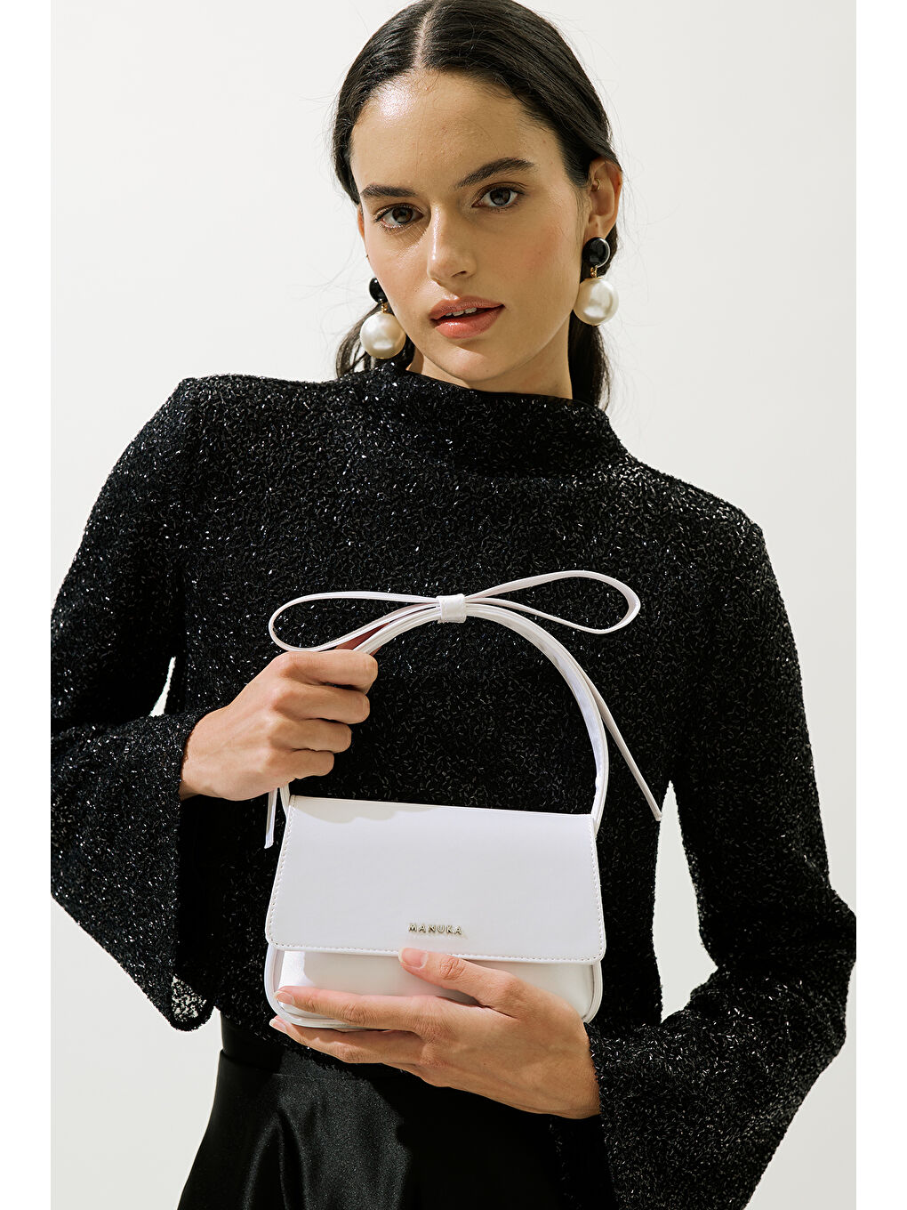 Fiyonk Detaylı Çanta Ekru-2