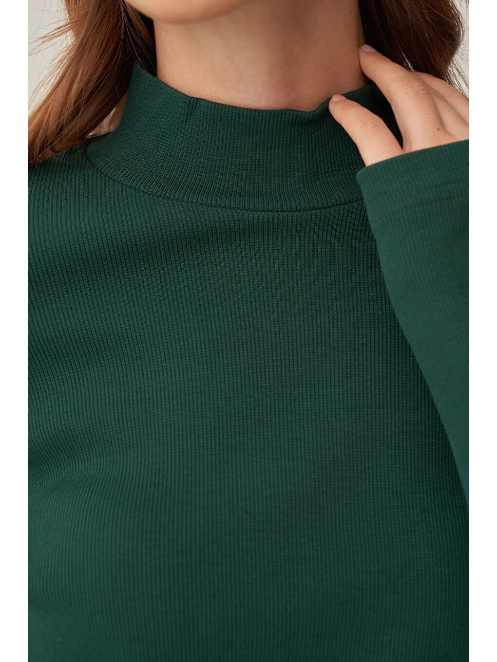 Yeşil Zümrüt-Parmaklıklı Balıkçı Yaka Body-4