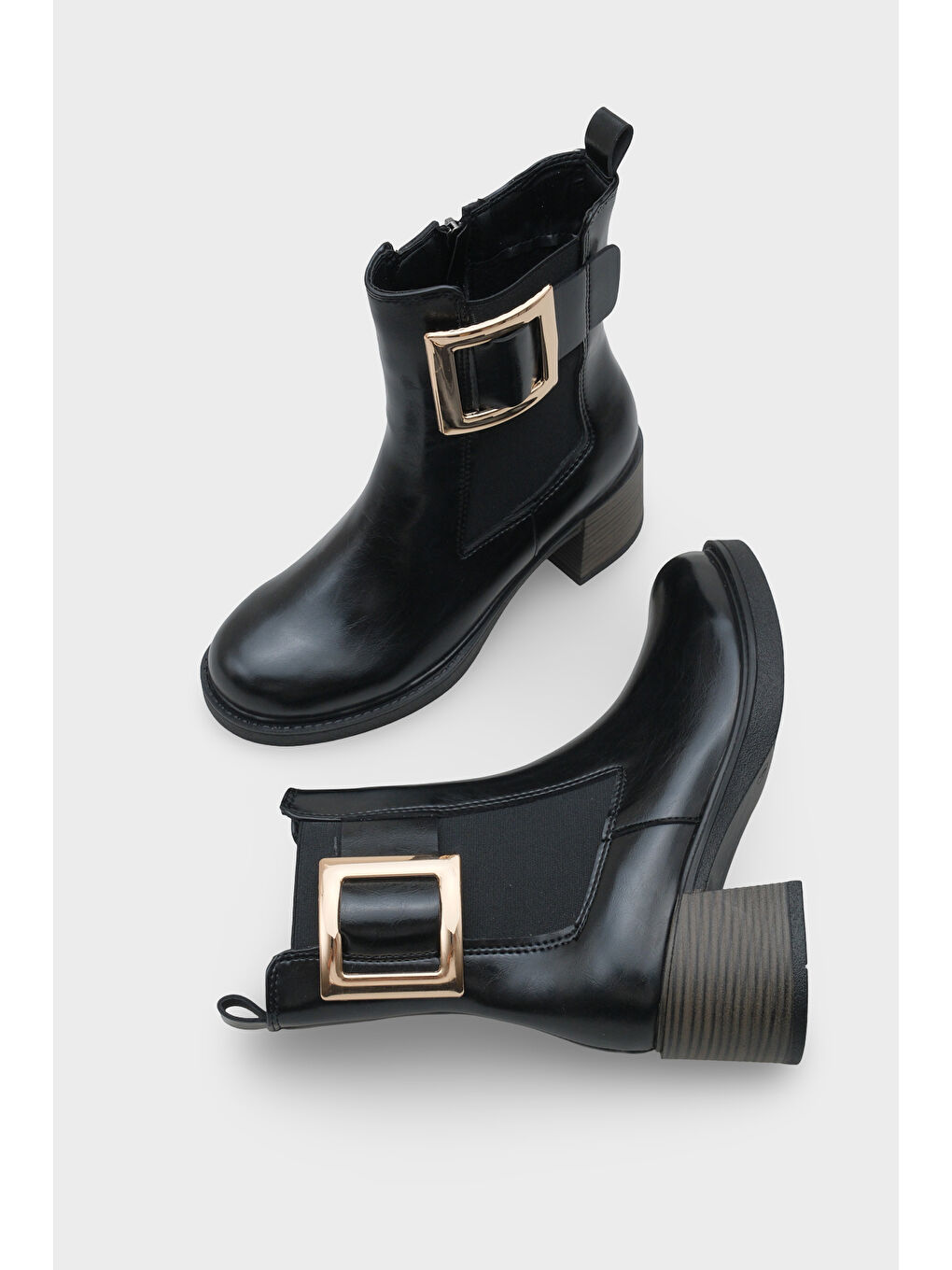 Siyah Rhody Metal Tokalı Kadın Bot-4