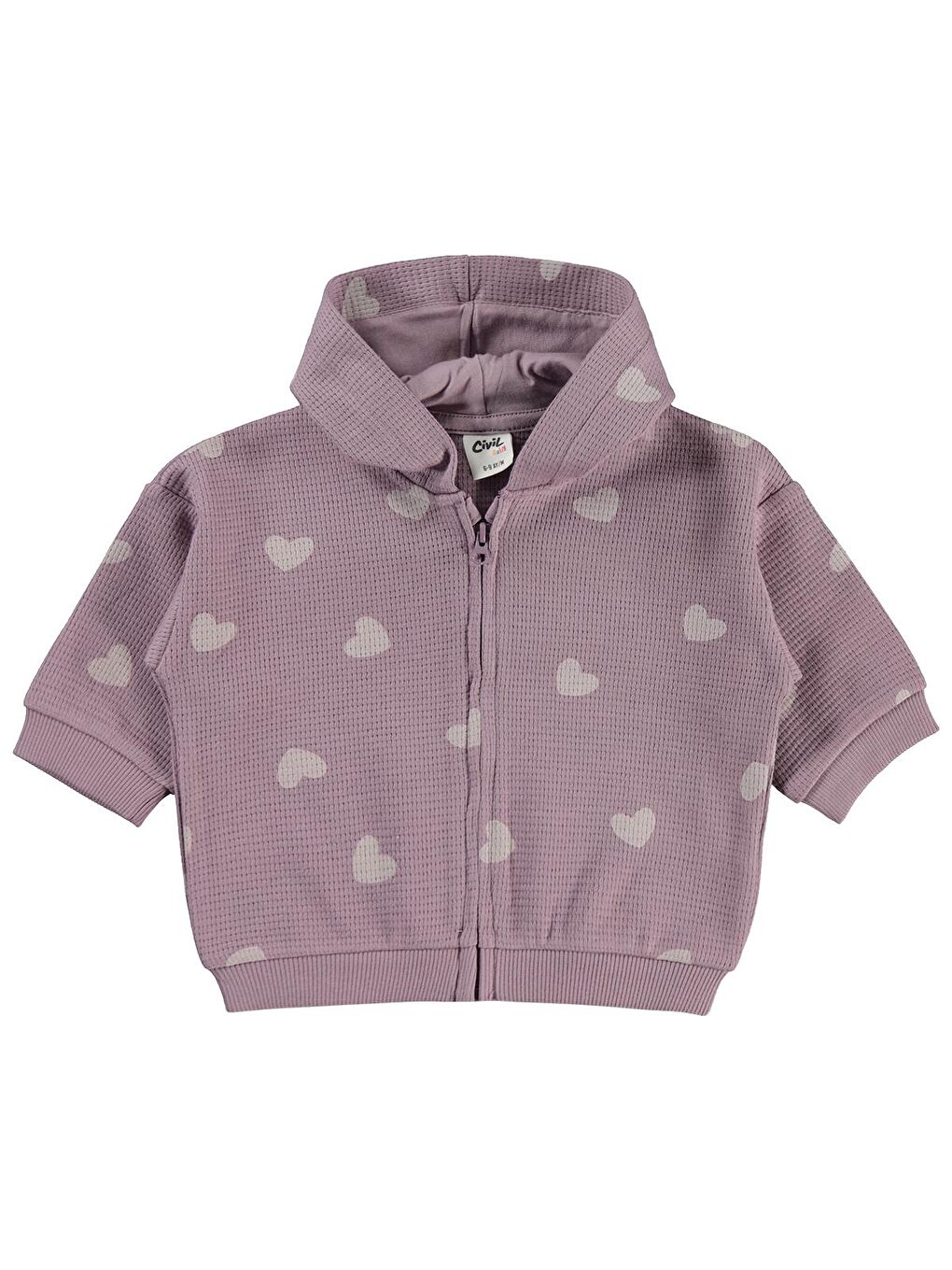 Baby Kalp Baskılı 6-18 Ay Hırka - Lila 6-9 Ay