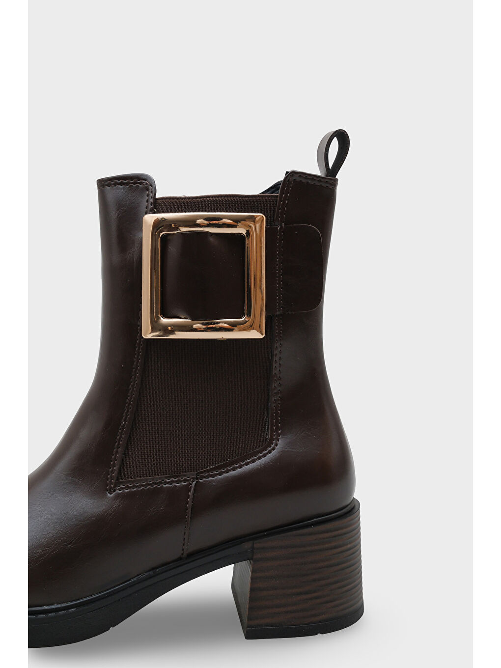 Kahverengi Rhody Metal Tokalı Kadın Bot-4