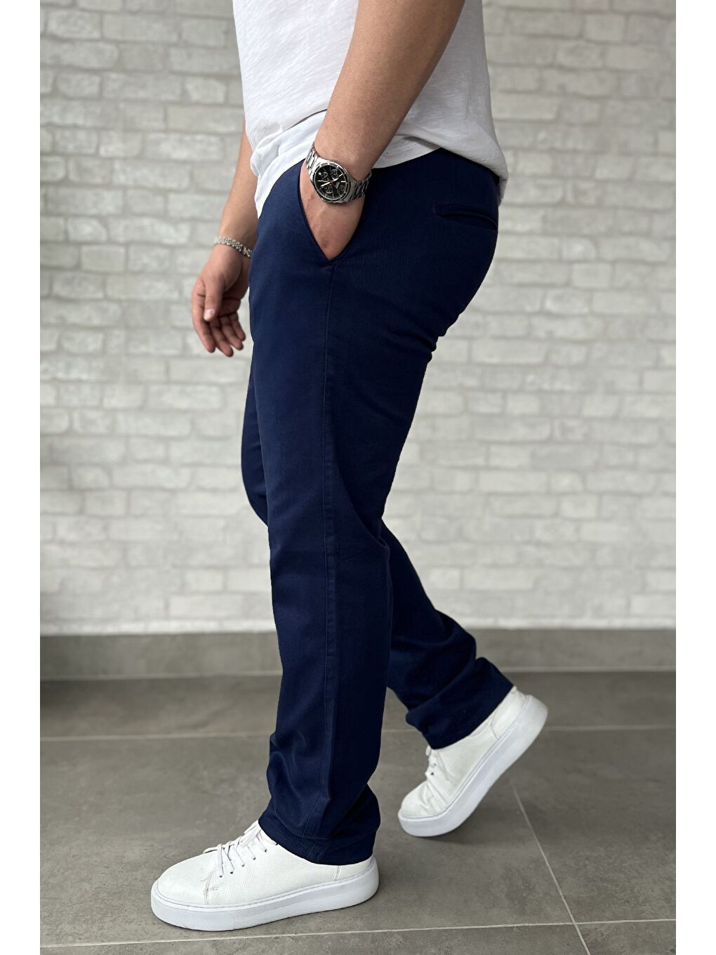 Lacivert Erkek Gabardin Pantolon-1