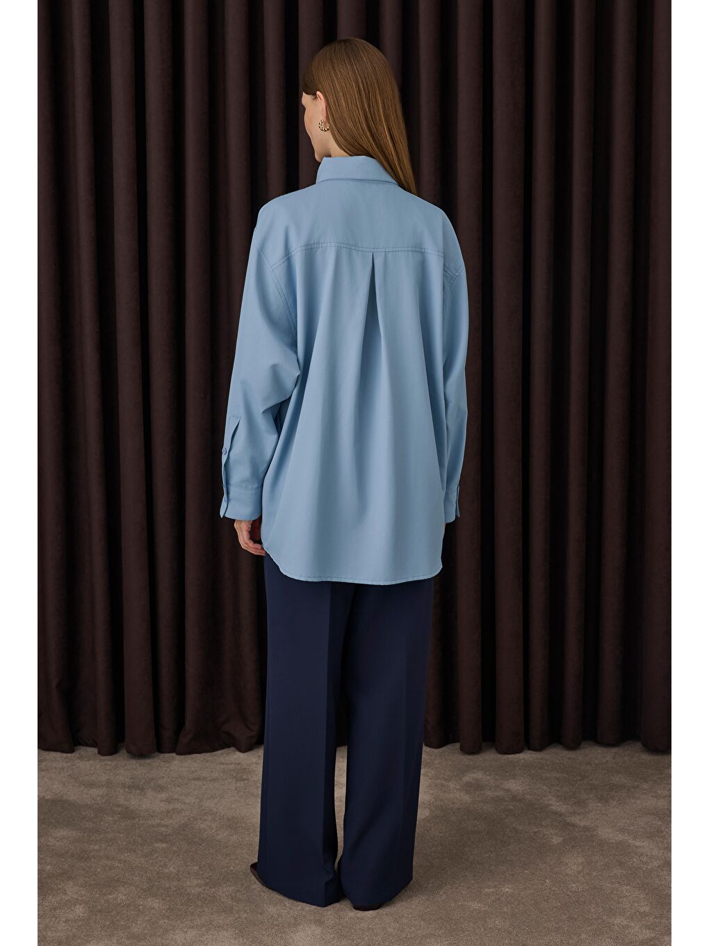 Fiyonk Yaka Gömlek Bebe Mavi-1