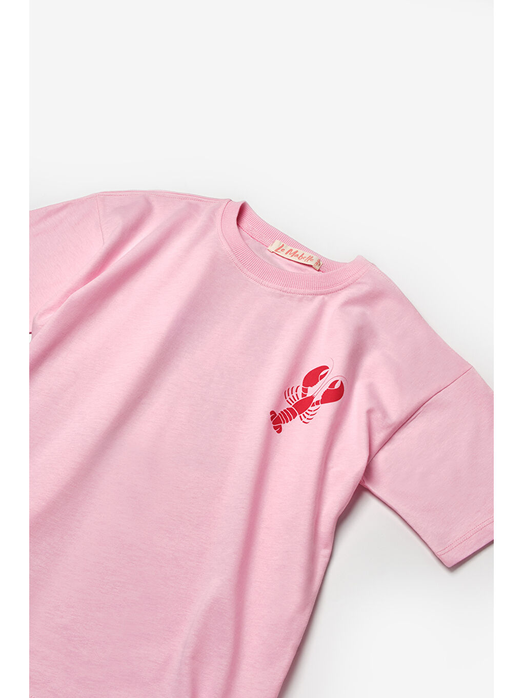 Pembe Istakoz Desenli Çocuk Tişört-2