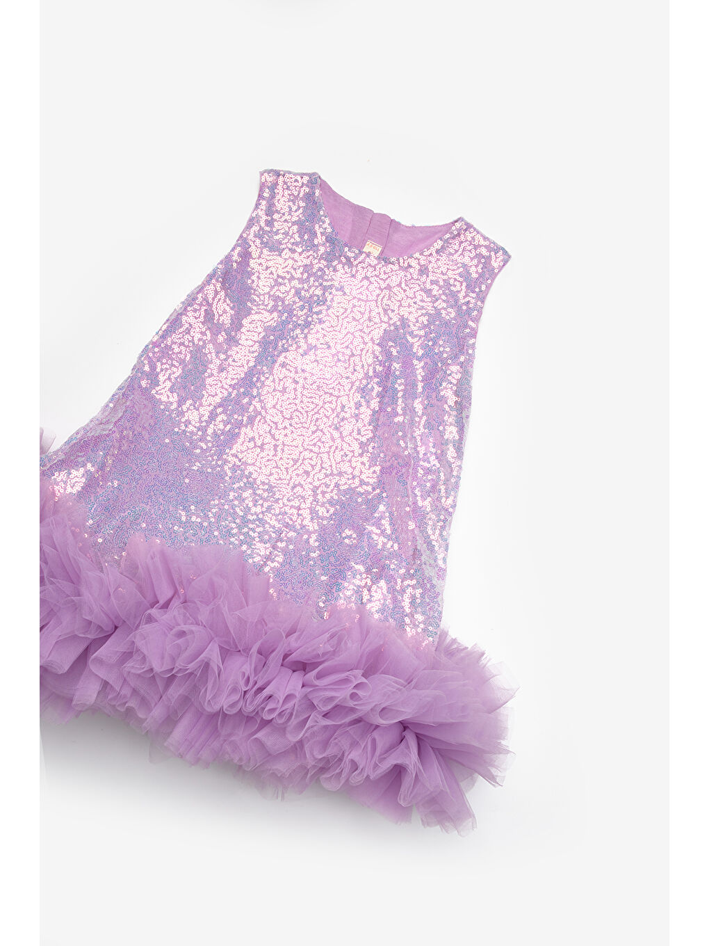 Lila  Fırfır Detaylı Pullu Kız Bebek Elbise - Dakota-2