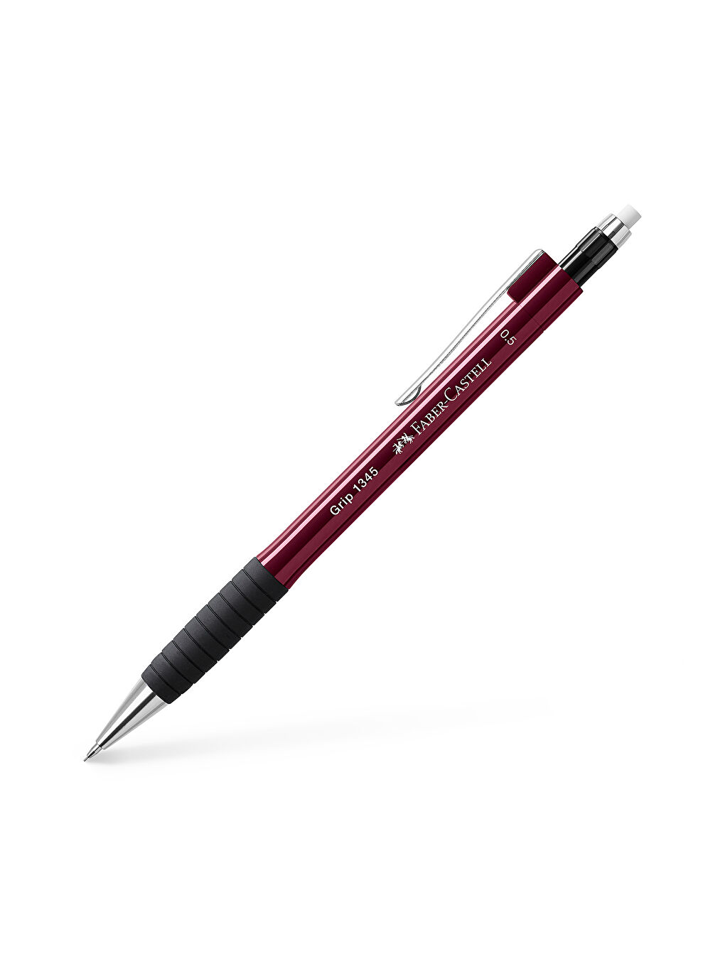 Grip 1345/47 Versatil Kalem, 0.5 mm, Bordo, Ergonomik Tutuş, Yaylı Uç, Uzun Silgi, Modern Tasarım