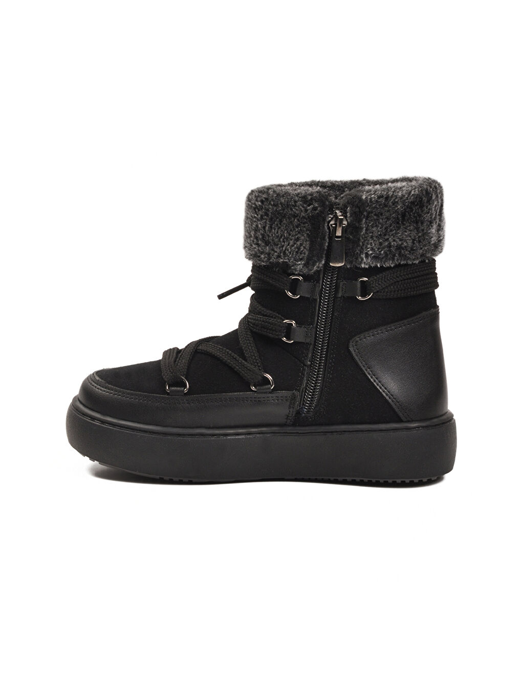 Siyah İçi Polarlı Kaymaz Kız Çocuk Bot Selis F-3