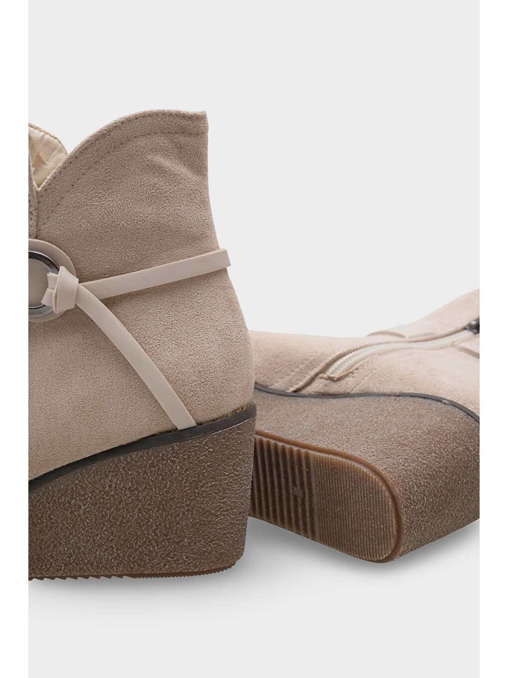 Bej Vilma Dolgu Topuklu Kadın Bot-3