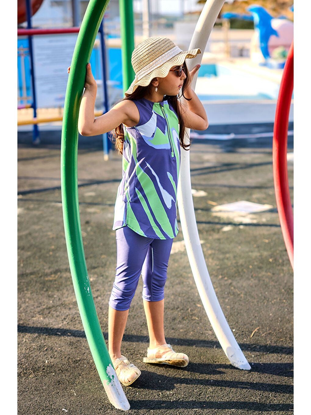 İndigo UPF50+ Korumalı Kız Çocuk Mayosu C2503