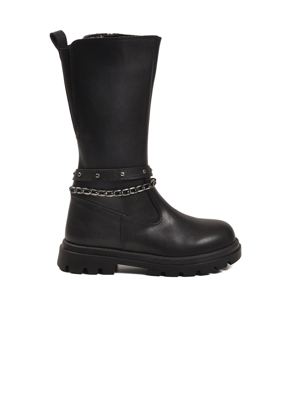 Siyah İçi Polarlı Fermuarlı Kız Çocuk Çizme Paris-26K F