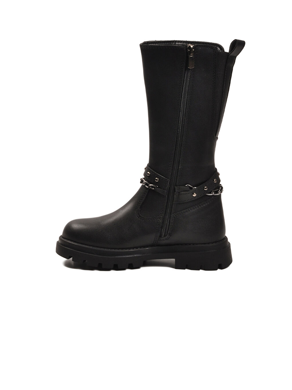 Siyah İçi Polarlı Fermuarlı Kız Çocuk Çizme Paris-26K F-1