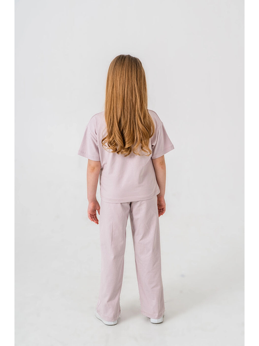 Lila Cherries Baskılı Kız Çocuk Takım 035-4