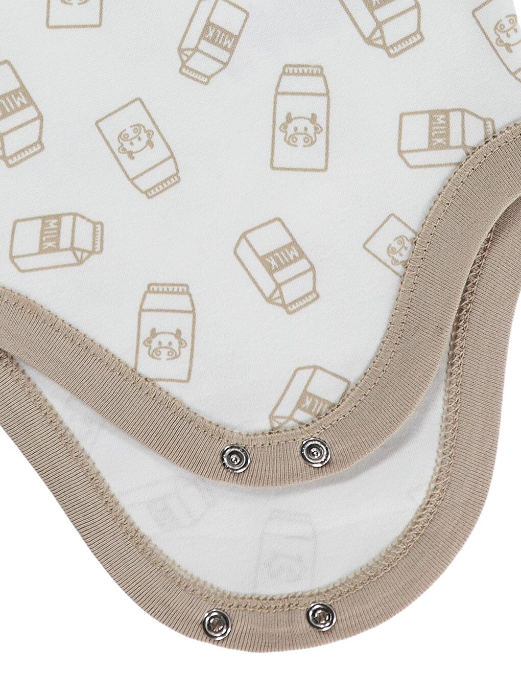 Baby Milk Baskılı 2'li Set 3-18 Ay Çıtçıtlı Badi - Ekru-3