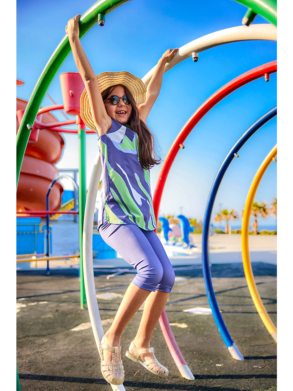 İndigo UPF50+ Korumalı Kız Çocuk Mayosu C2503-1