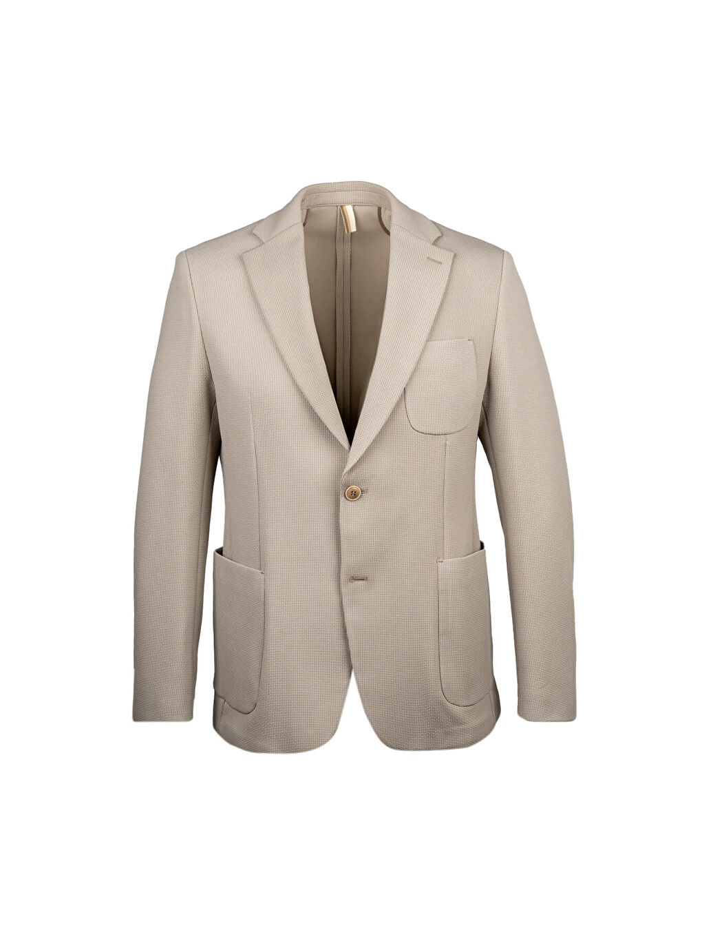 Bej Vizon Comfort Fit Desenli Mono Yaka Klasik Ceket