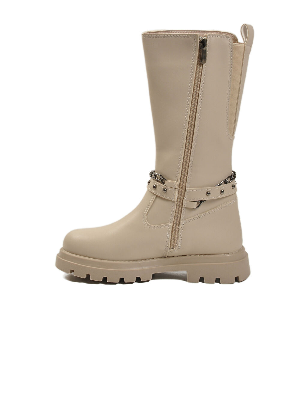 Bej İçi Polarlı Fermuarlı Kız Çocuk Çizme Paris-26K F-1