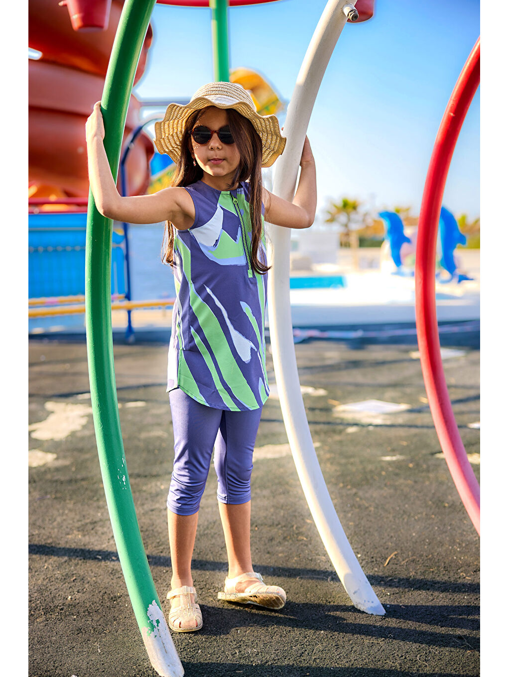İndigo UPF50+ Korumalı Kız Çocuk Mayosu C2503-2