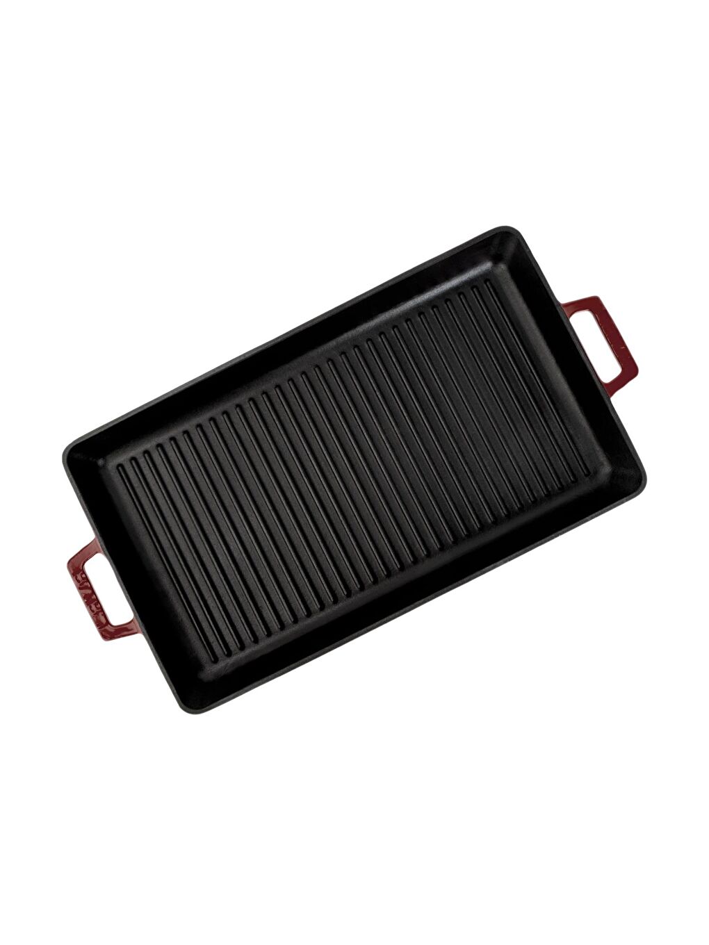 Bordo Dikdörtgen Izgara Tavası Döküm Demir Yekpare Çift Kulplu Ölçü 26x45cm.-2