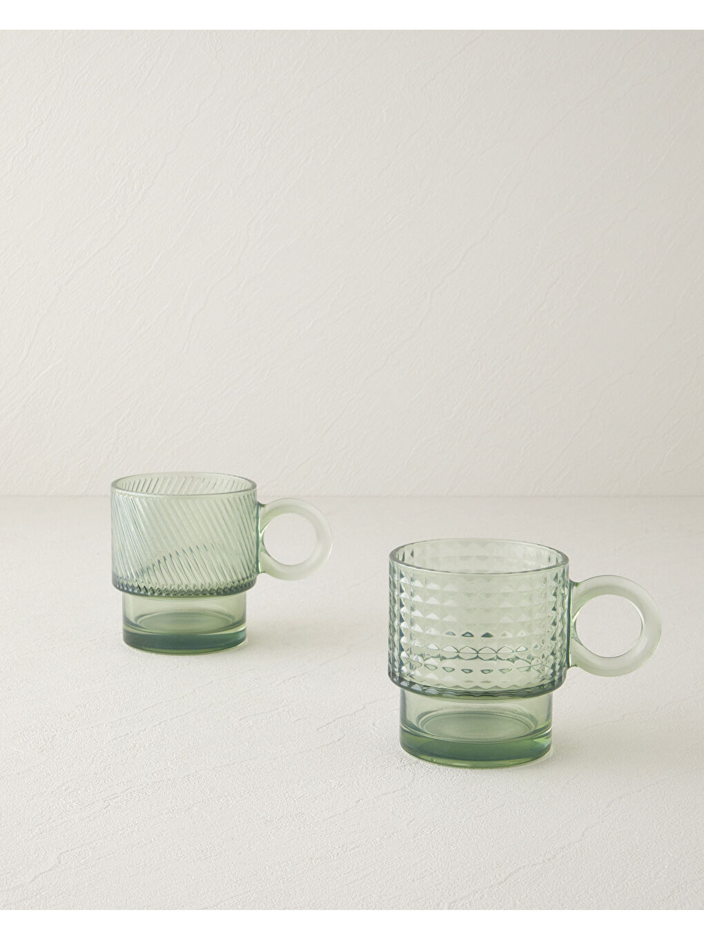 Gloss Cam 2'li Kupa 300 ml Yeşil