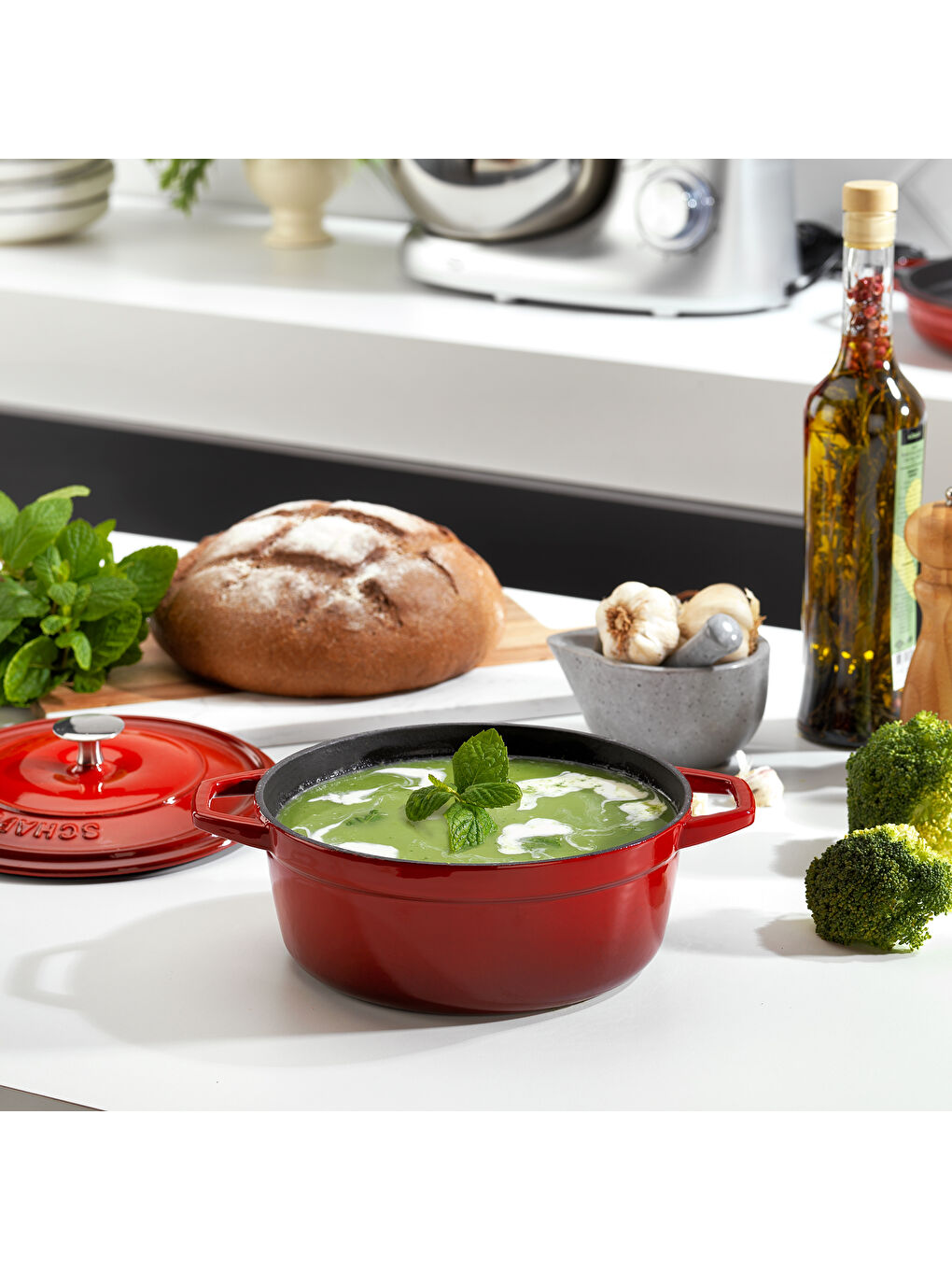 Guss Chef Döküm Derin Tencere 20Cm-2 Parça-Kırmızı