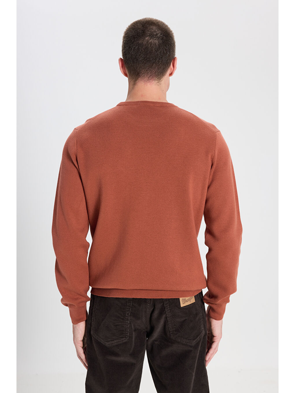 Regular Fit Normal Kesim Kahverengi Triko Kazak-4