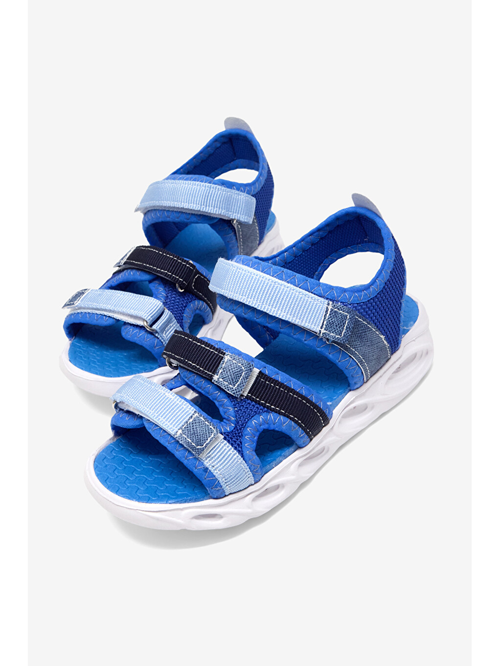 Antrasit Çocuk Unisex Jean Mavi Çoçuk Renkli Rahat Kalıp Sandalet-3
