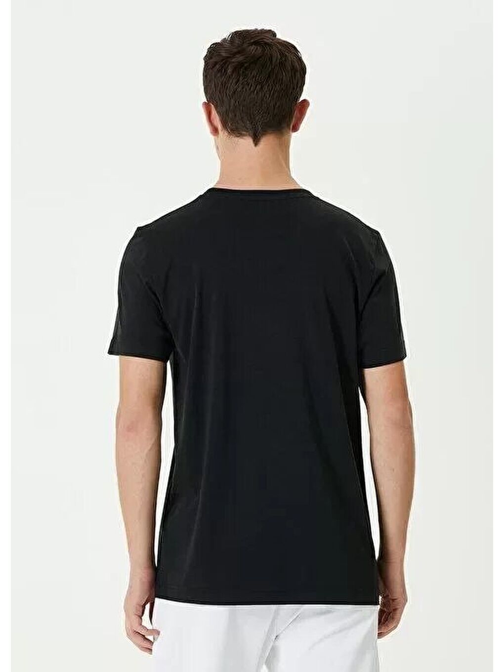 Unisex Basic Bisiklet Yaka Regular T-Shirt - Siyah-1