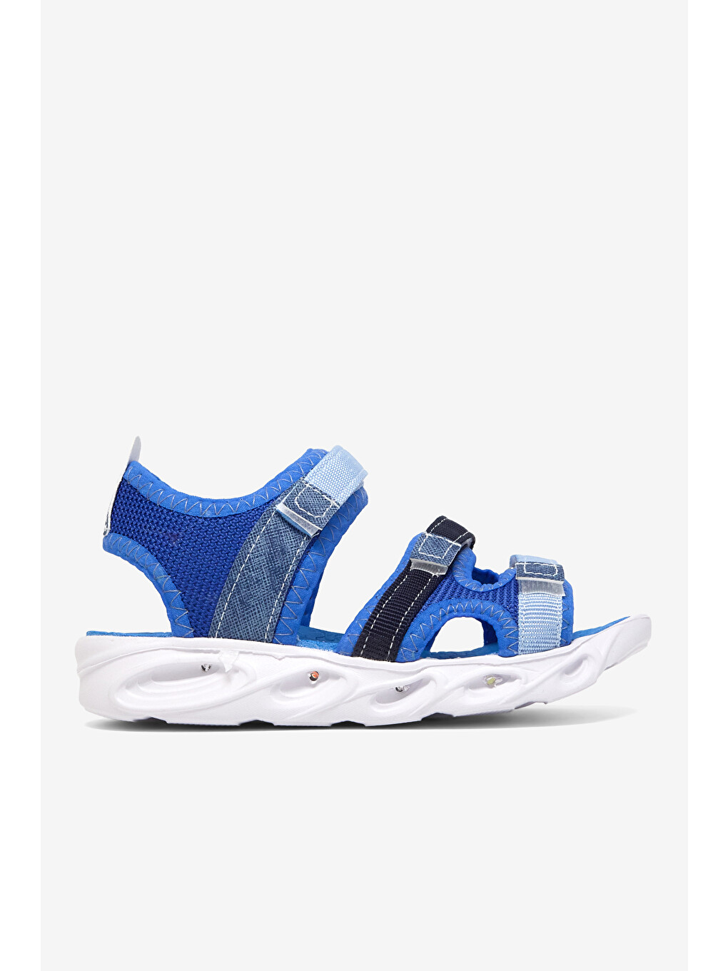 Antrasit Çocuk Unisex Jean Mavi Çoçuk Renkli Rahat Kalıp Sandalet-4