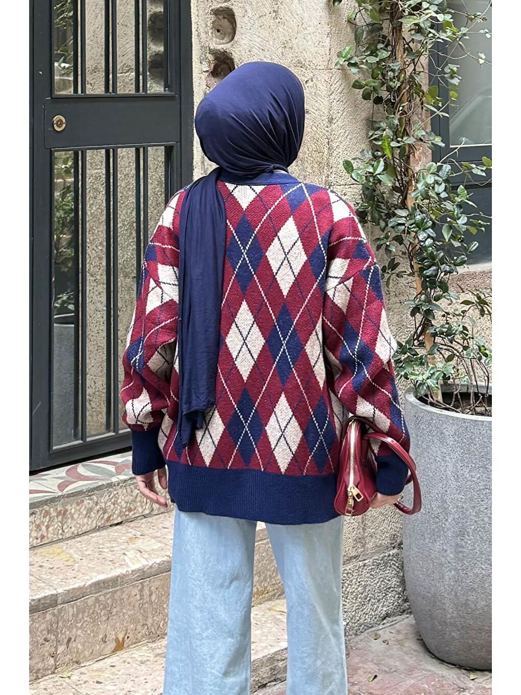 Bisiklet Yaka Kısa Hırka Lacivert-3