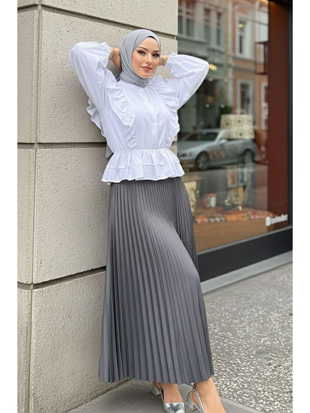 Antrasit Piliseli Etek-3