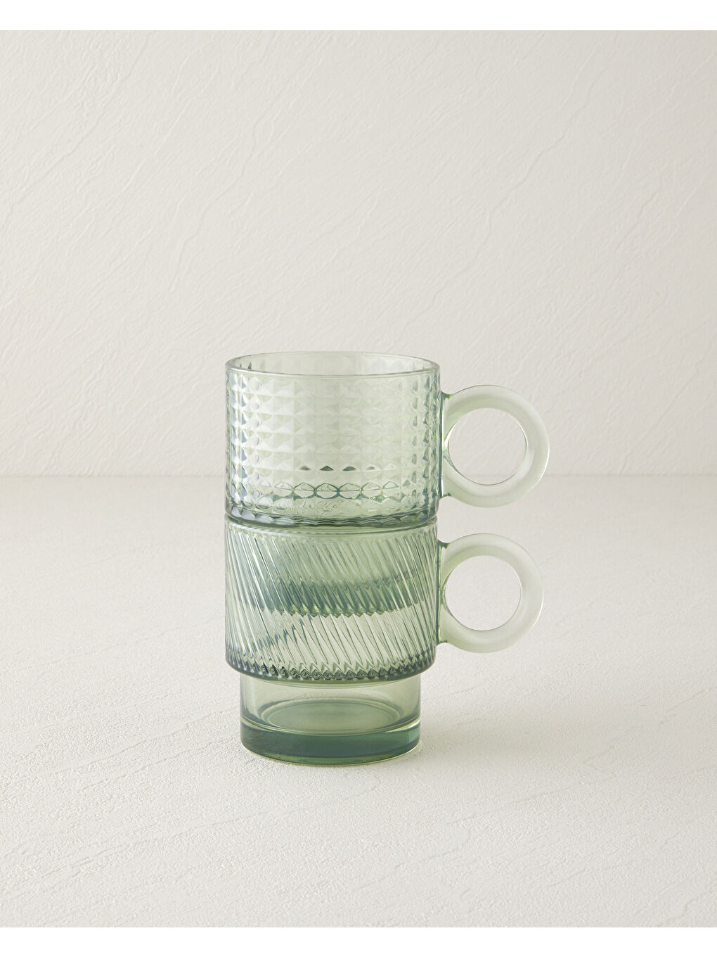 Gloss Cam 2'li Kupa 300 ml Yeşil-1